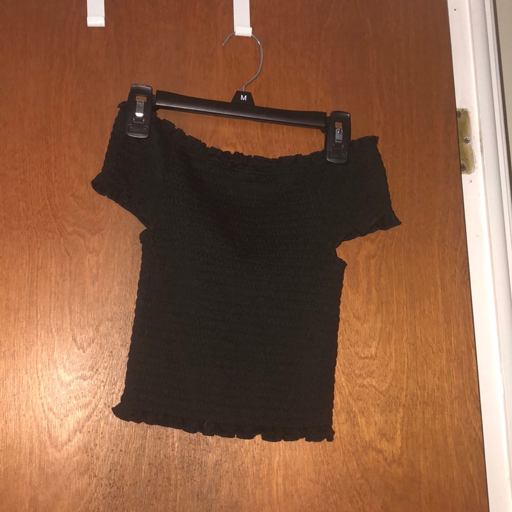 black, off the shoulder top